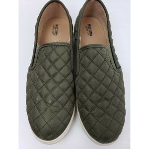 Women’s Mossimo Target Quilted Sneakers Slip On Olive Textile Upper Size 9.5